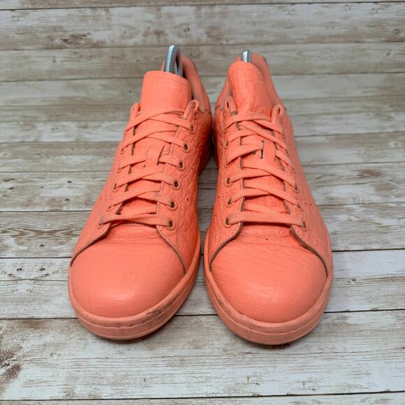Adidas Stan Smith Sun Glow Orange Peach Low Top Sneakers Women's Size 10 - Picture 2 of 8